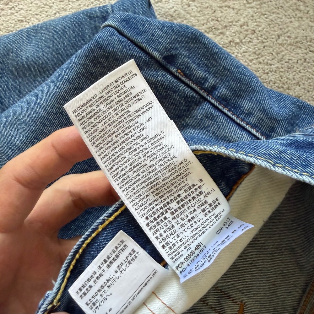 Levis 505 Regular Fit Straight Leg Jeans Medium Wash Blue Mens 34x30 - Picture 8 of 10